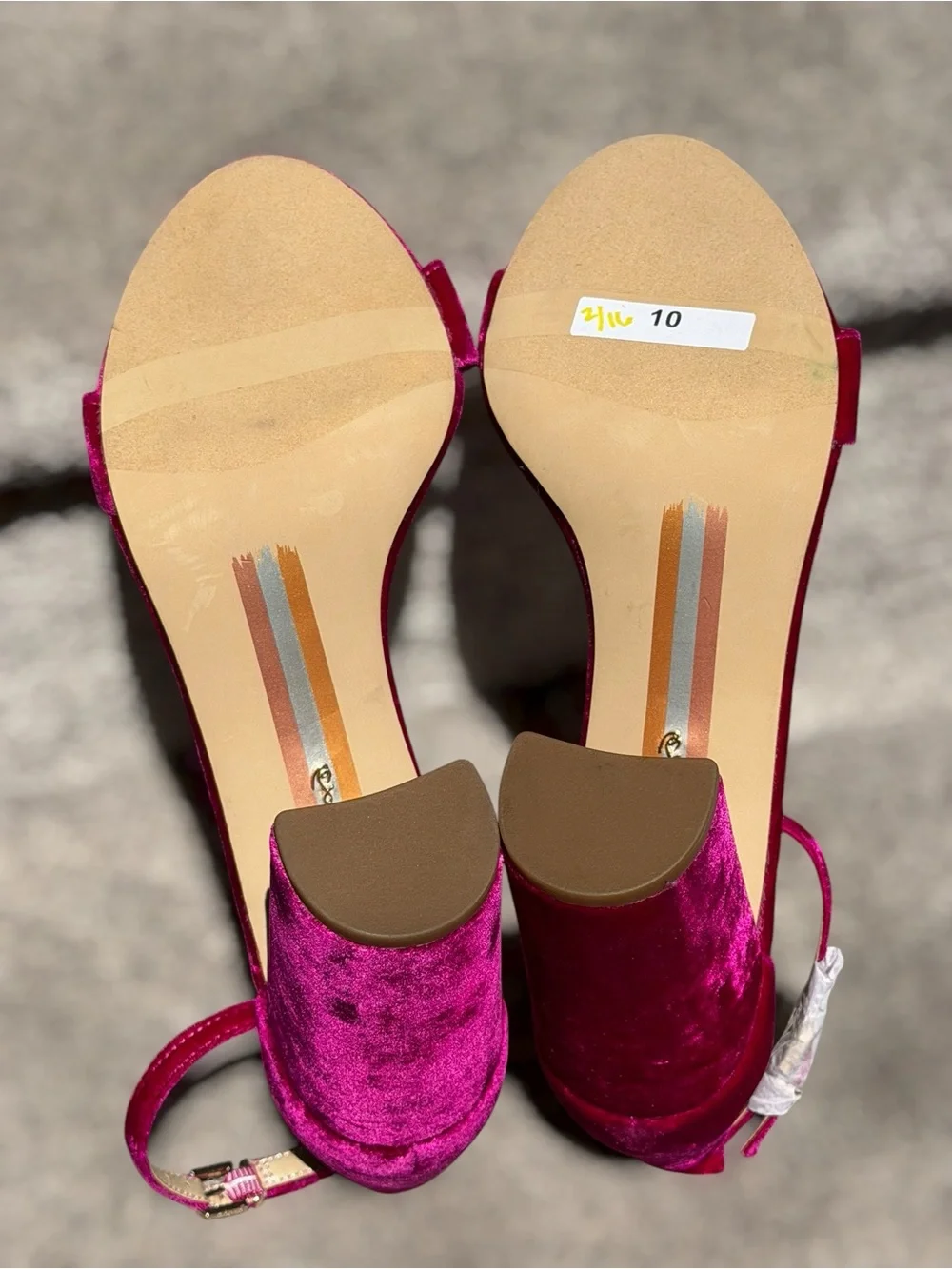 NEW Sam Edelman Yaro Raspberry Velvet Block Heels Barbiecore Glam Women’s 10